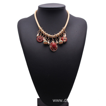 Rose Gold Chain Necklace Rhinestone Pendant Bridal Jewellery